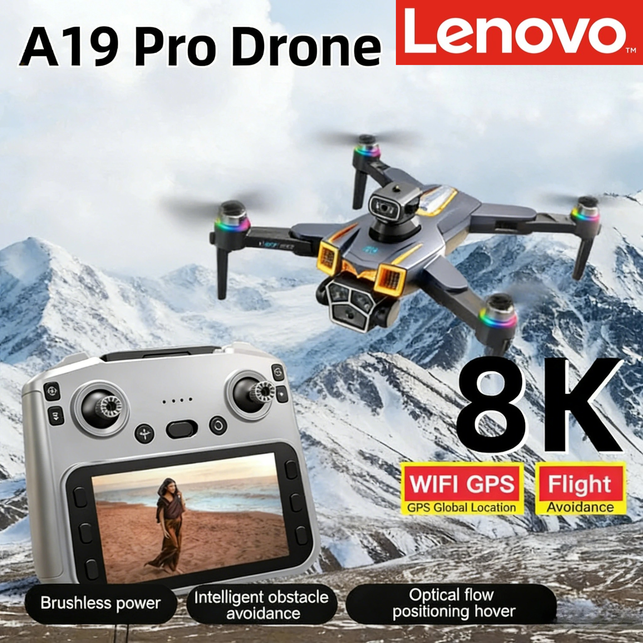 Drone Thermal Imaging - Lenovo A19 PRO Drone 8K Aerial